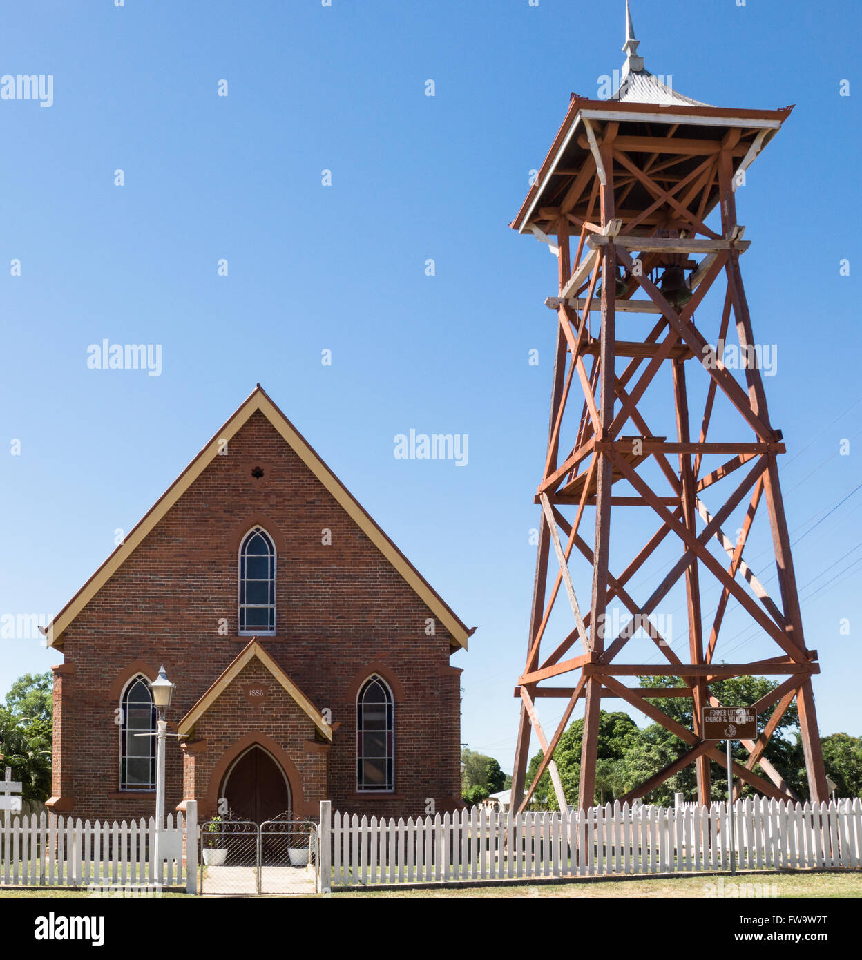 Chiesa e torre campanaria Charters Towers, Australia Foto Stock