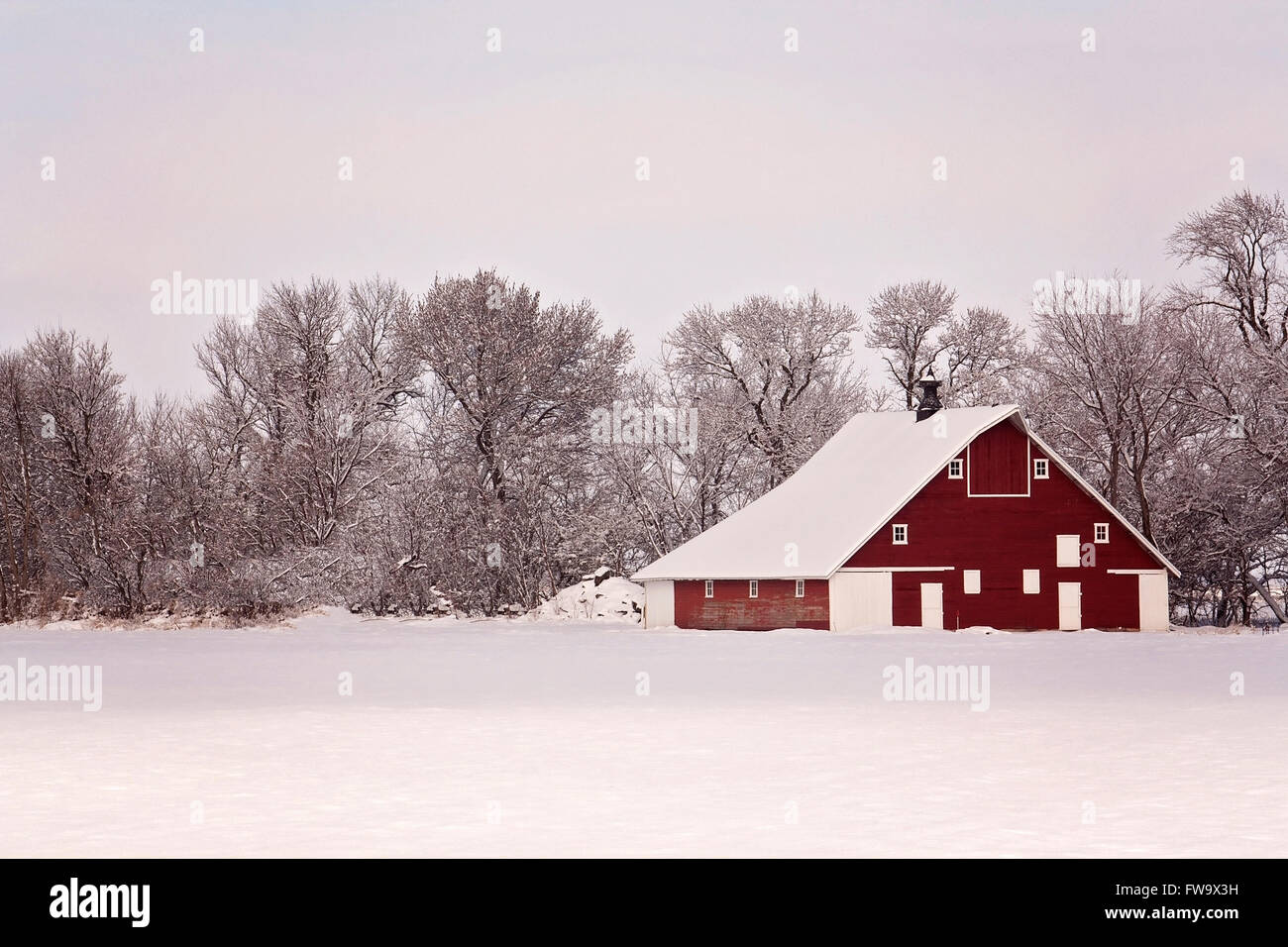 Un vecchio fienile in Iowa Foto Stock