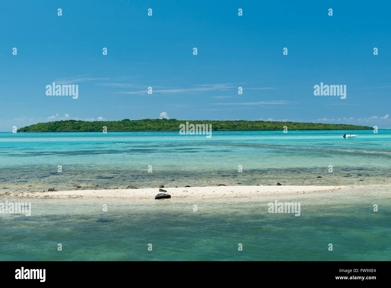 L isolotto di Ile aux egrette off costa sud est di Mauritius. Foto Stock