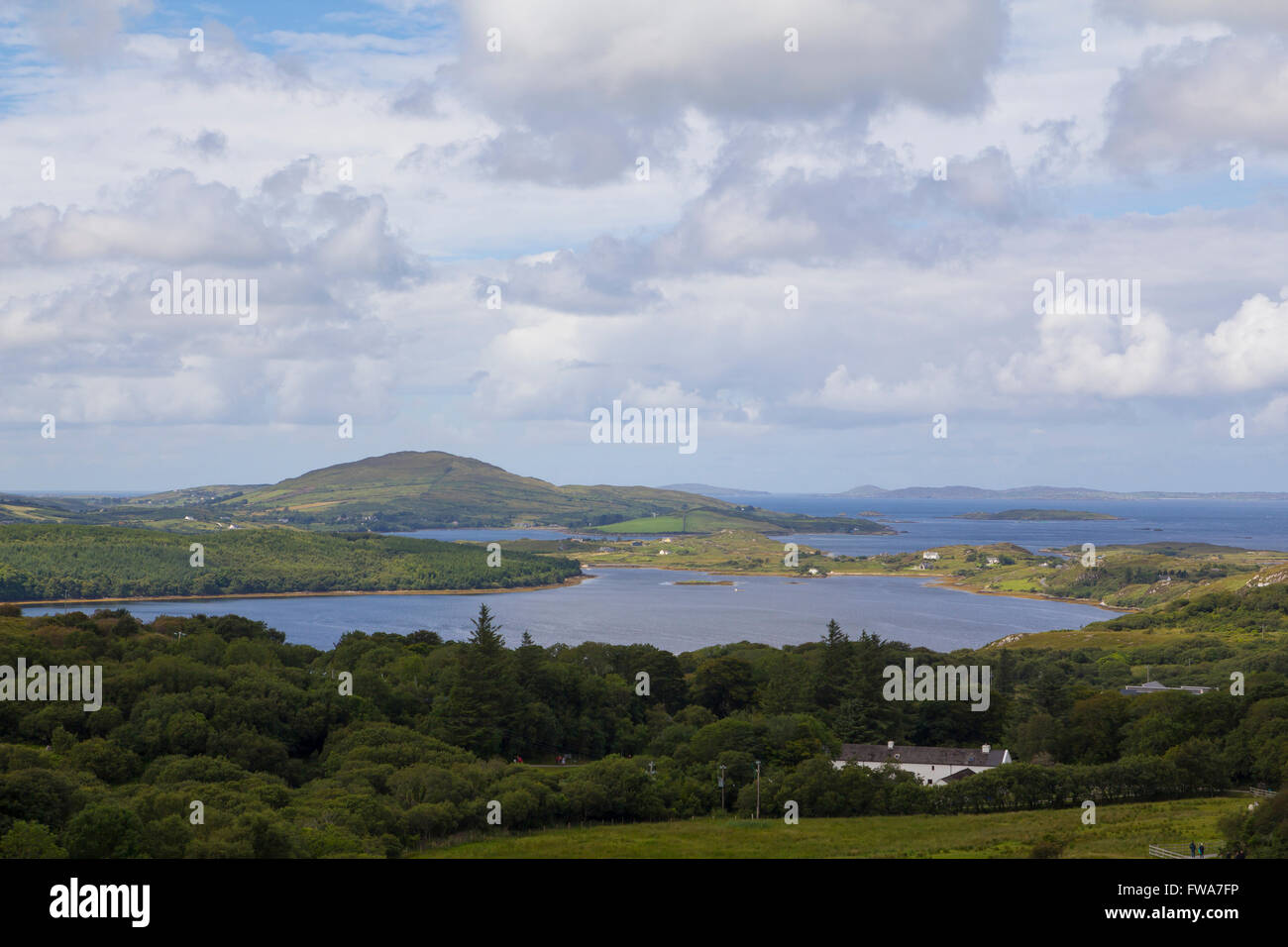 Verde paesaggio in Irlanda, il Parco Nazionale del Connemara Foto Stock