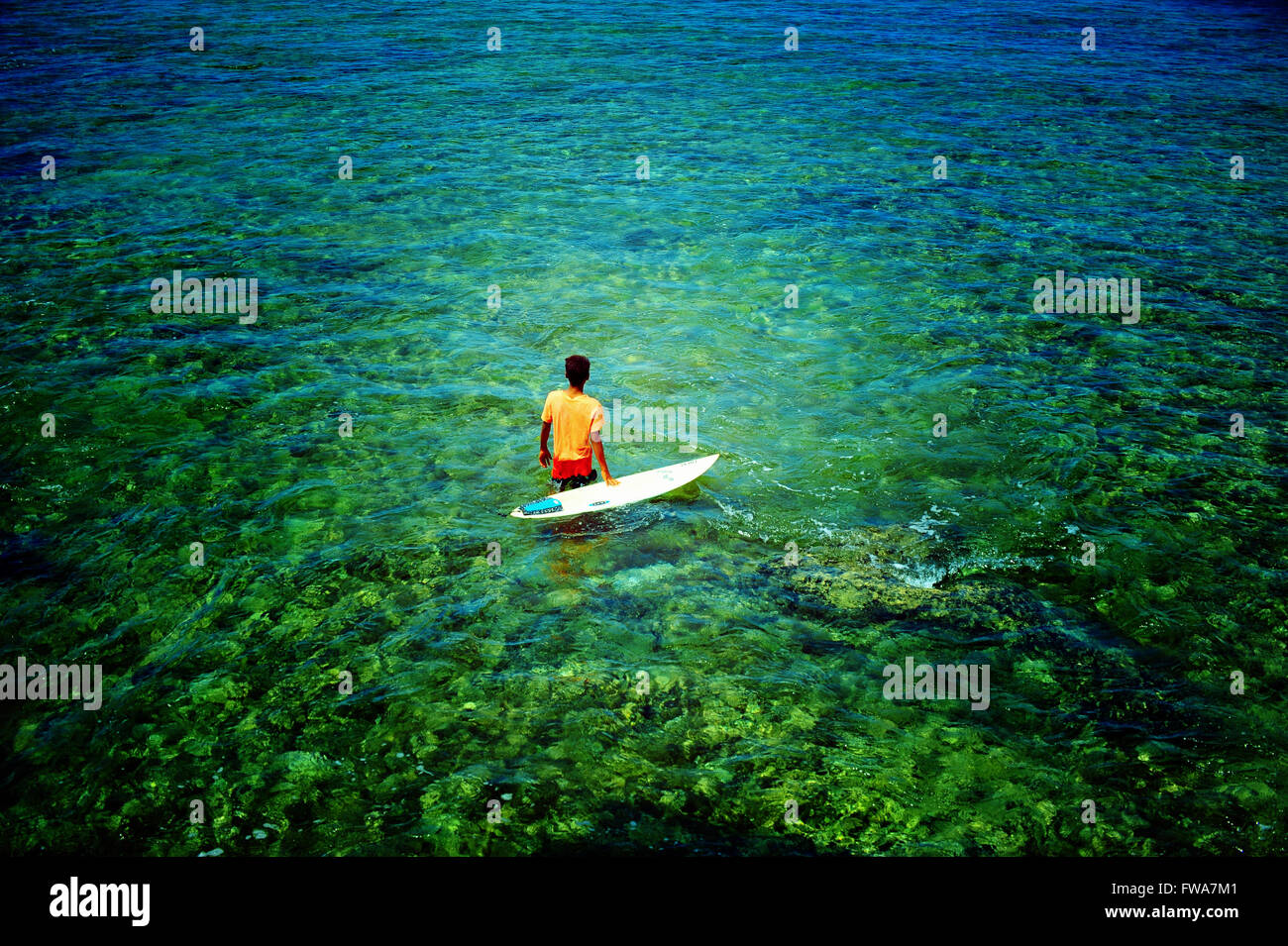 Surf Spot di Cloud 9, Siargao Island, Filippine. Foto Stock