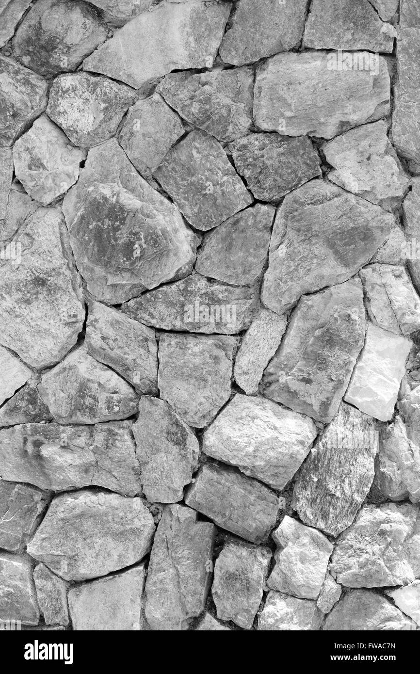 Rock tile pattern sfondo astratto con superficie ruvida, in bianco e nero Foto Stock