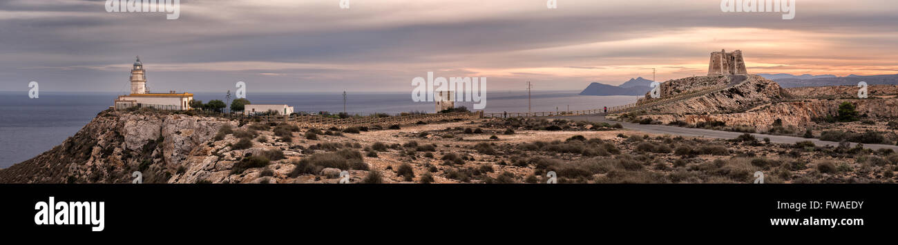 Panorama di Mesa Roldan, Parco Naturale Cabo de Gata Foto Stock