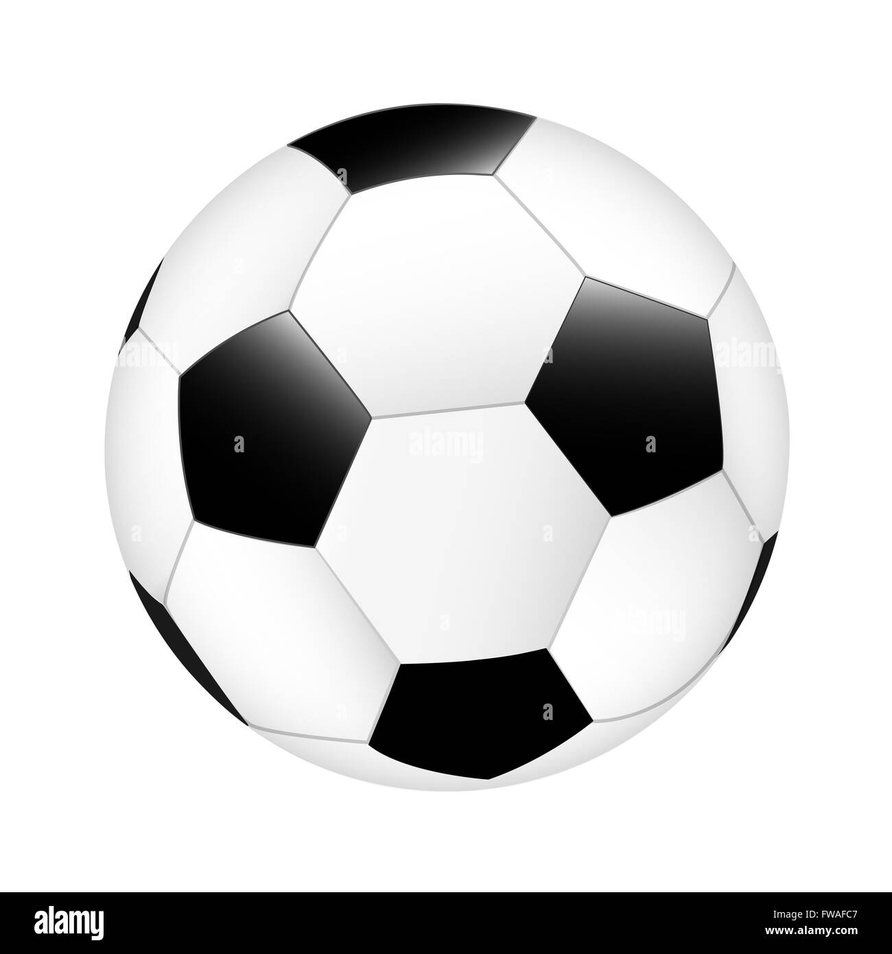 Pallone da calcio isolati su sfondo bianco con tracciato di ritaglio Foto Stock