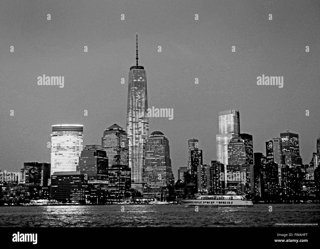 Incredibili grattacieli di Manhattan skyline comprendente una world trade center. Foto Stock