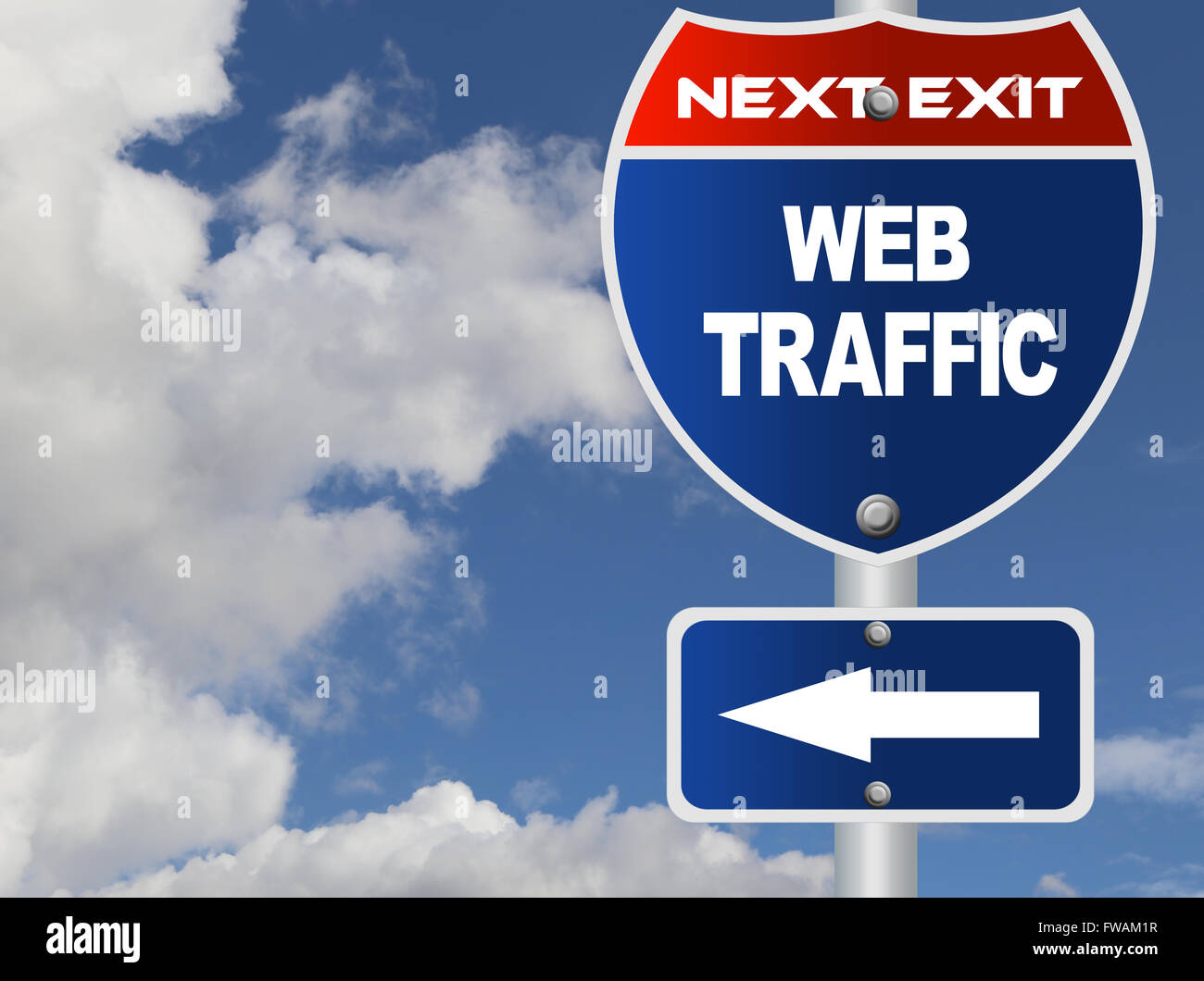 Il traffico Web cartello stradale Foto Stock