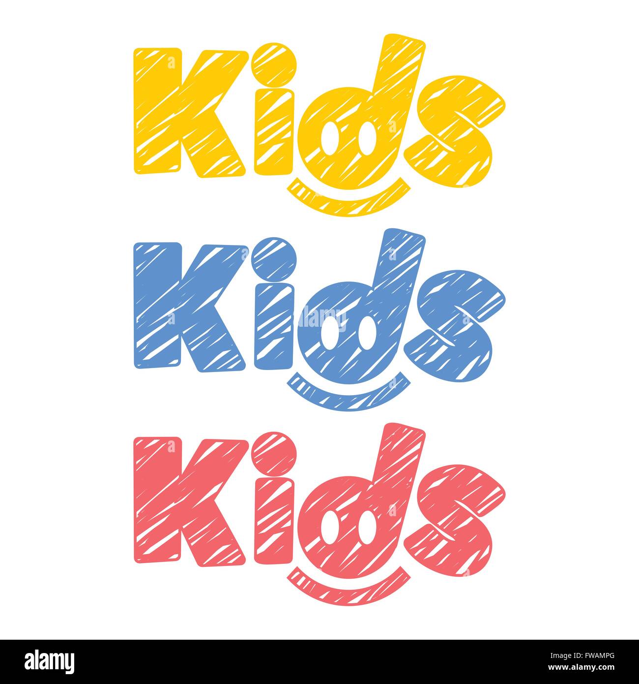 Kids crayon lettermark Illustrazione Vettoriale