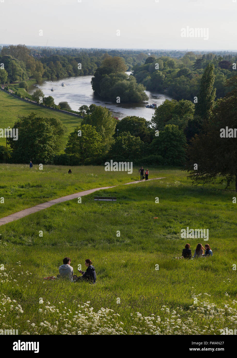 Richmond Upon Thames: vista da Richmond Hill Foto Stock