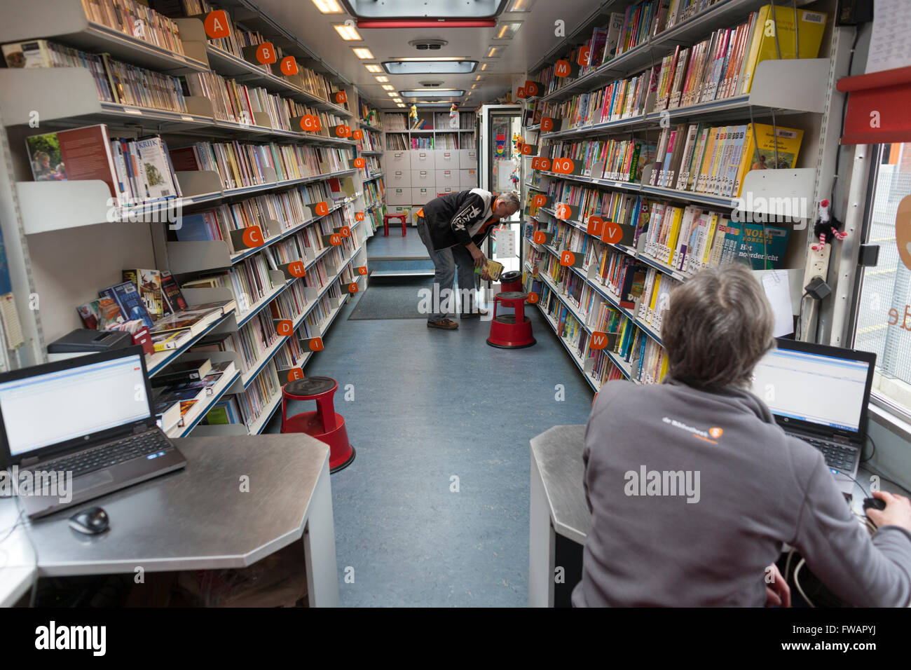 Libreria Mobile in Olanda Foto Stock