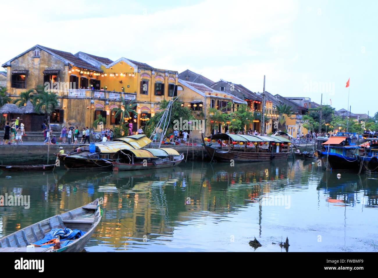 Waterfront street, Hoi An, Vietnam Asia Foto Stock