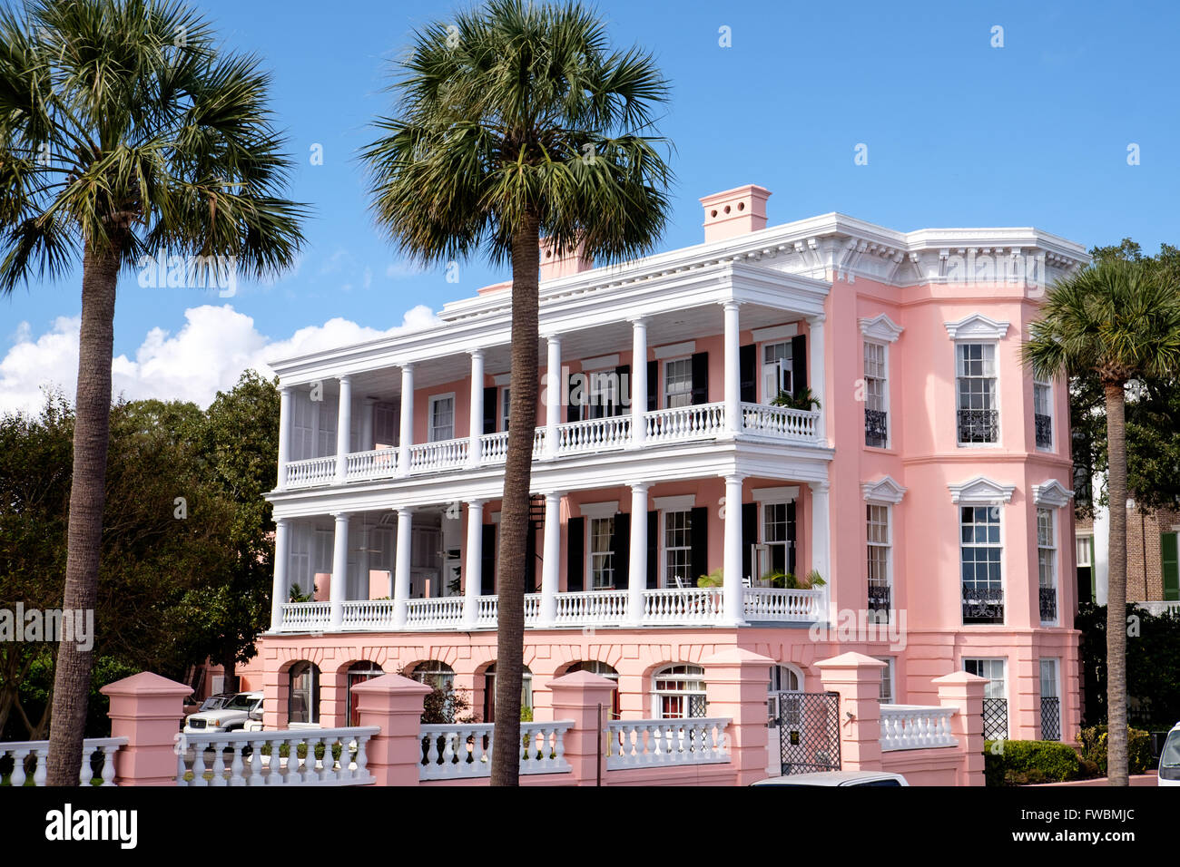 Palazzo coloniale nel centro storico di Charleston, South Carolina, STATI UNITI D'AMERICA Foto Stock
