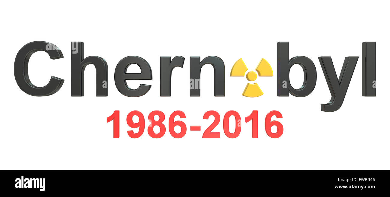Anniversario del disastro di Cernobyl concetto, rendering 3D Foto Stock