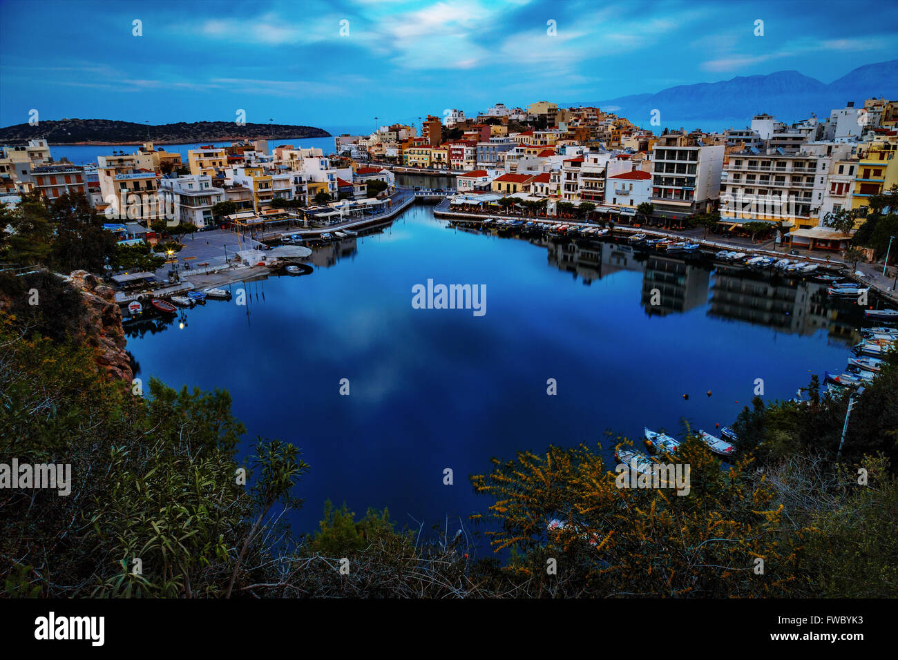 Lago di Agios Nikolaos Foto Stock