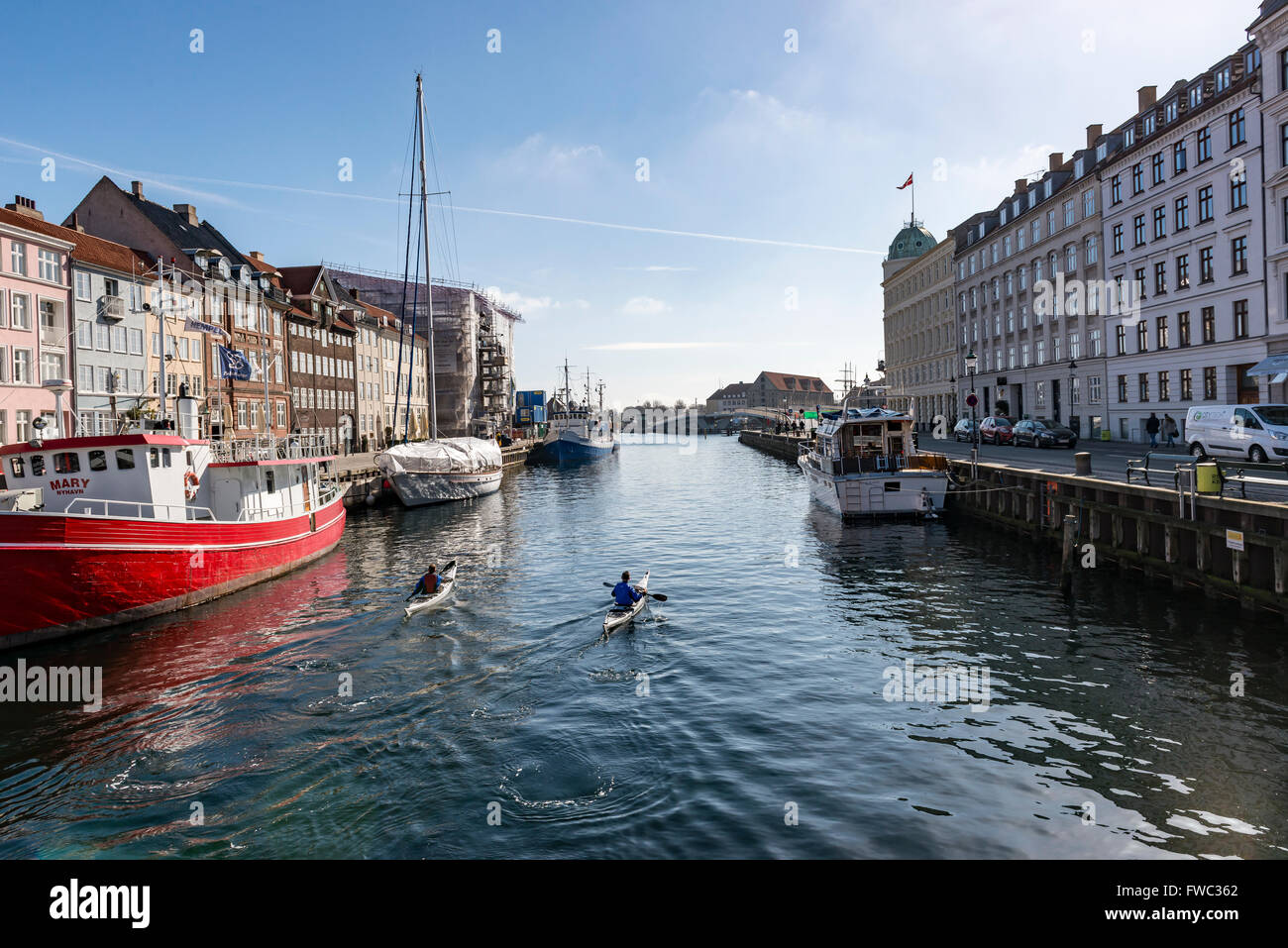 Nyhavn, Copenaghen Foto Stock