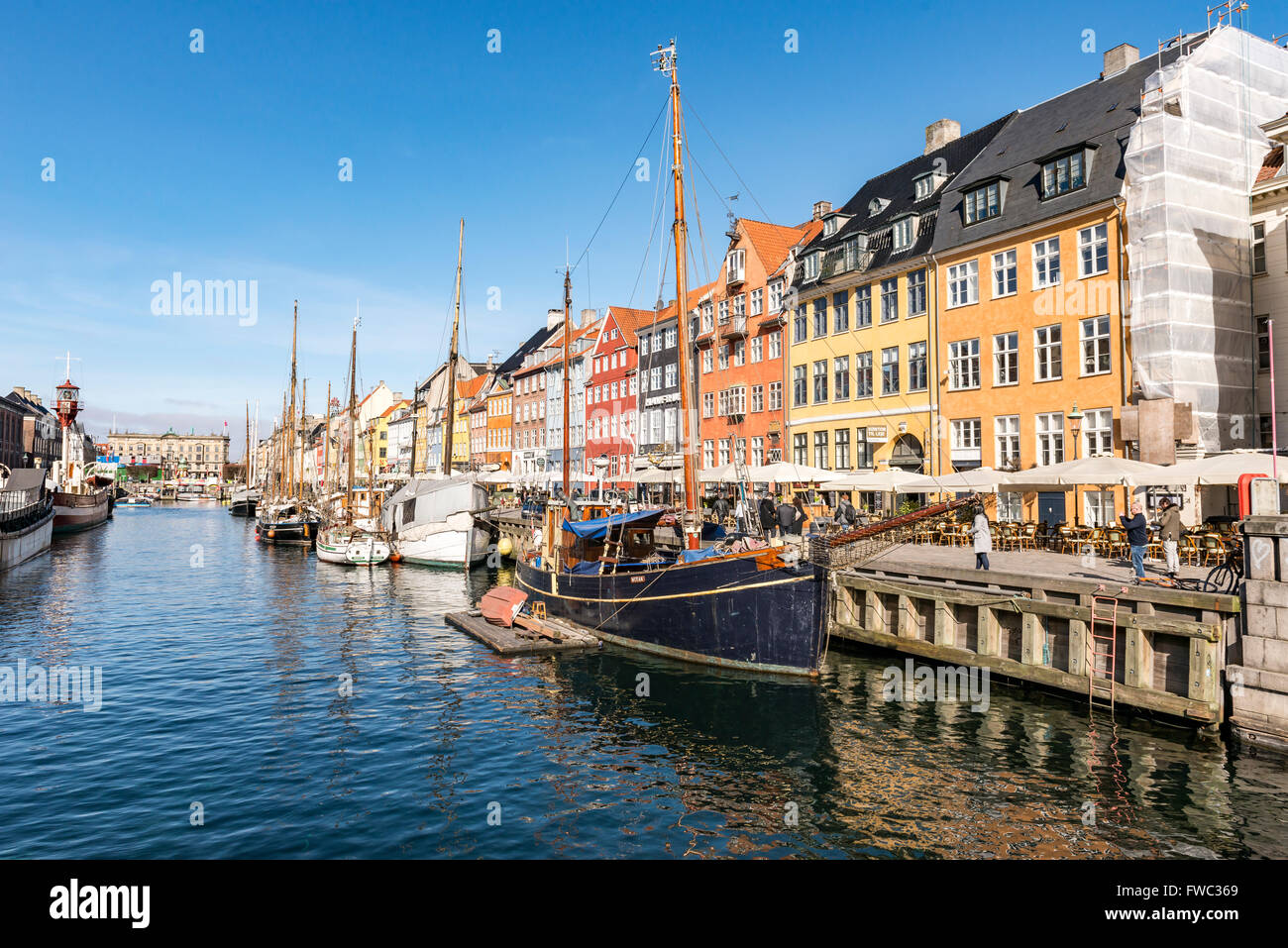 Nyhavn, Copenaghen Foto Stock