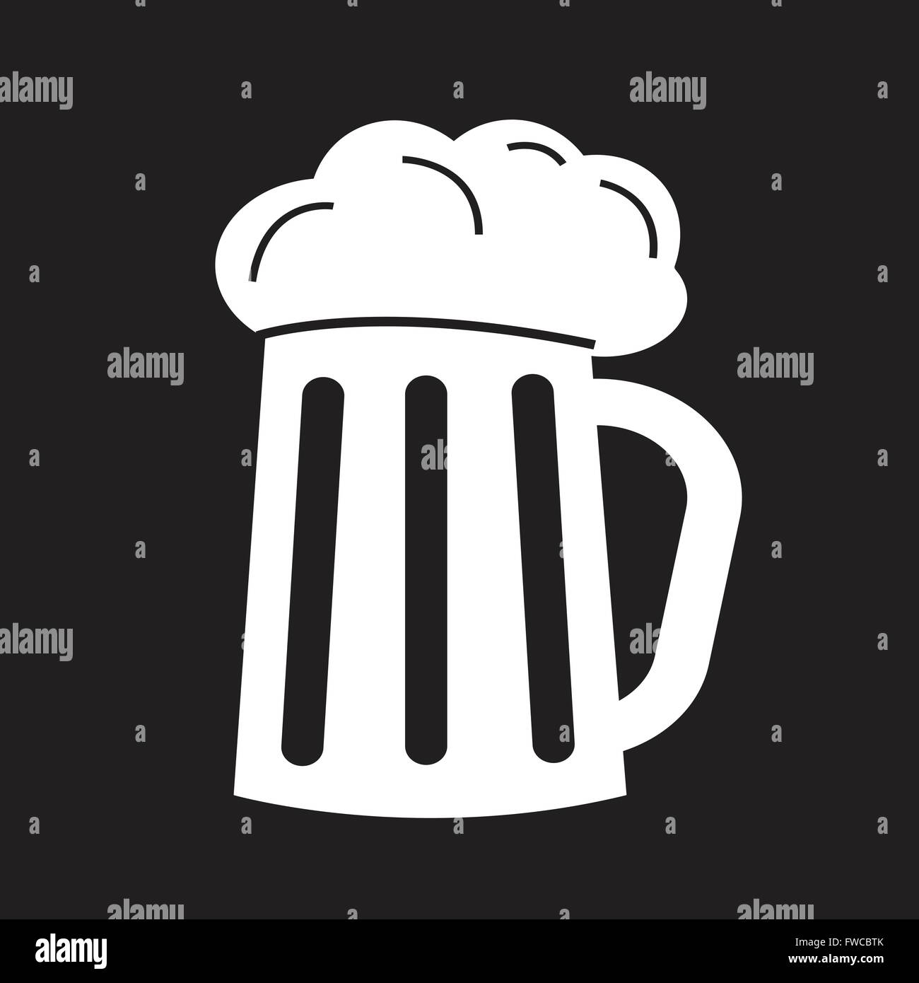 Icona di birra di vetro Illustrazione Vettoriale