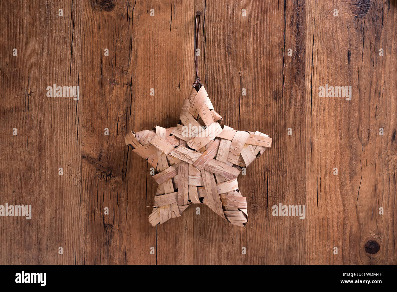 Decorazione di Natale fatti a mano a forma di stella Foto Stock