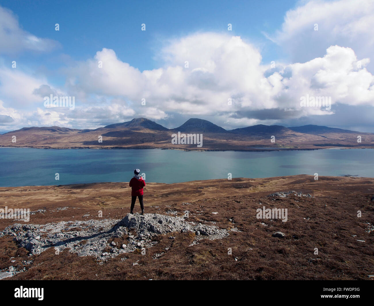 Isle of Jura dal vertice di Sgarbh breac, Islay, Scozia Foto Stock
