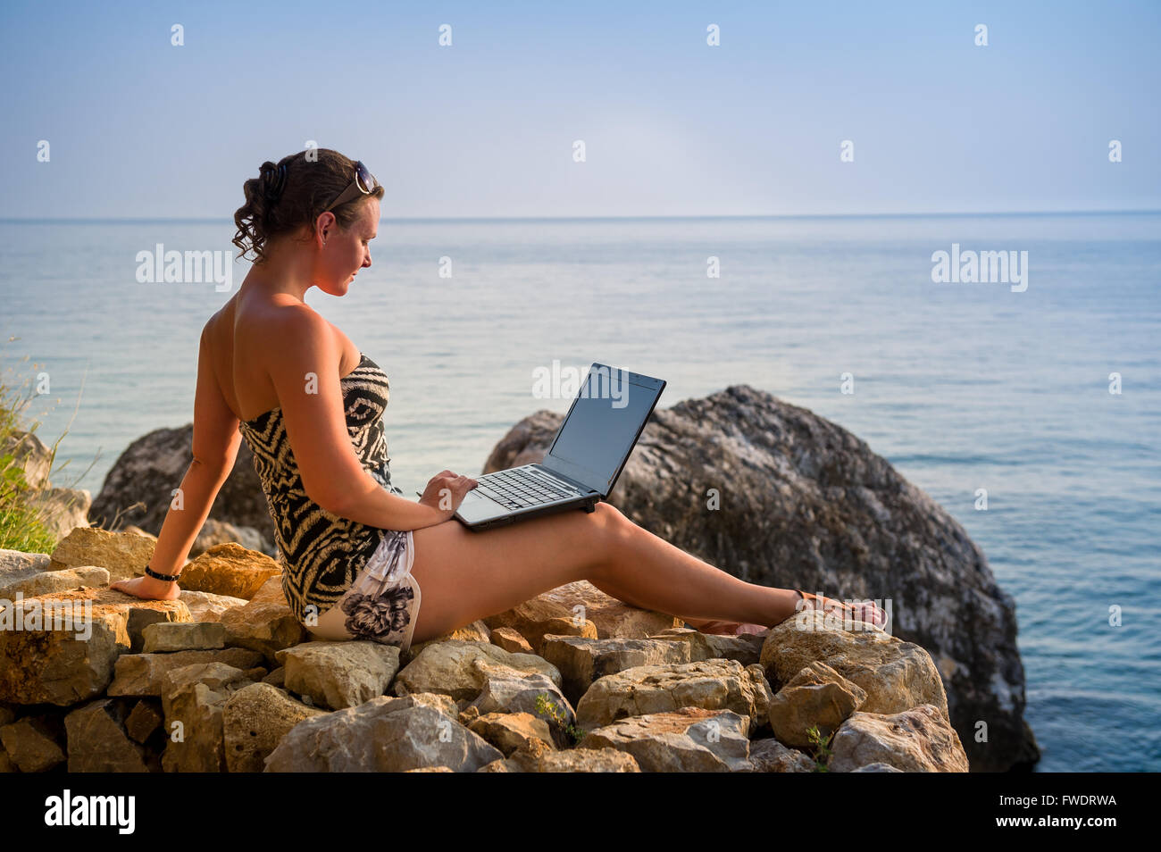 Freelance lavoro outdoor Foto Stock