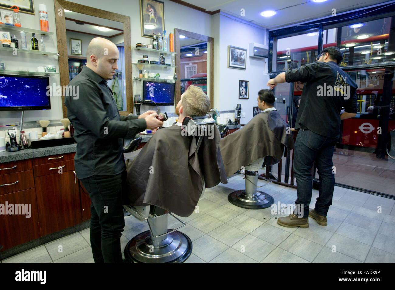 Negozio di barbiere Foto Stock