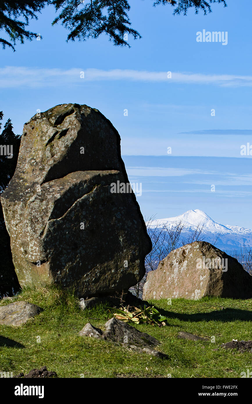 Pietra permanente e Ben Lomond dal Castello di Stirling Foto Stock