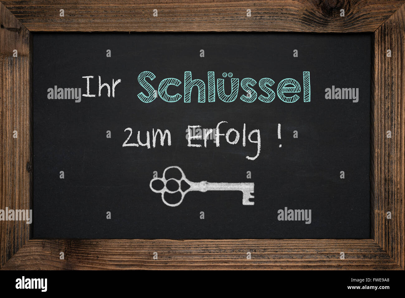 Chalkboard calligrafia il successo aziendale in tedesco. Foto Stock