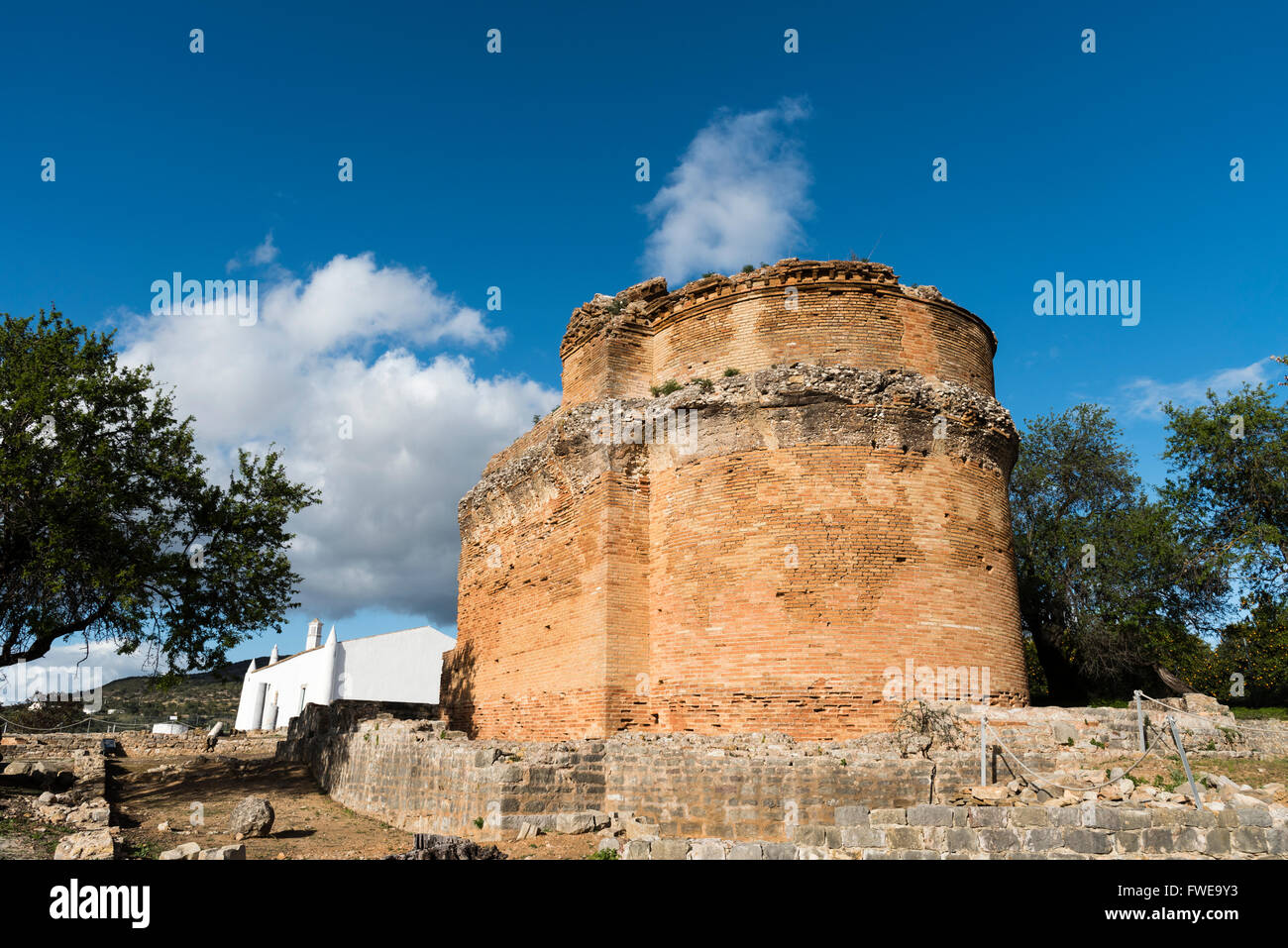 Tempio rimane al Vila Romana de Milreu, vicino a Faro Algarve. Foto Stock