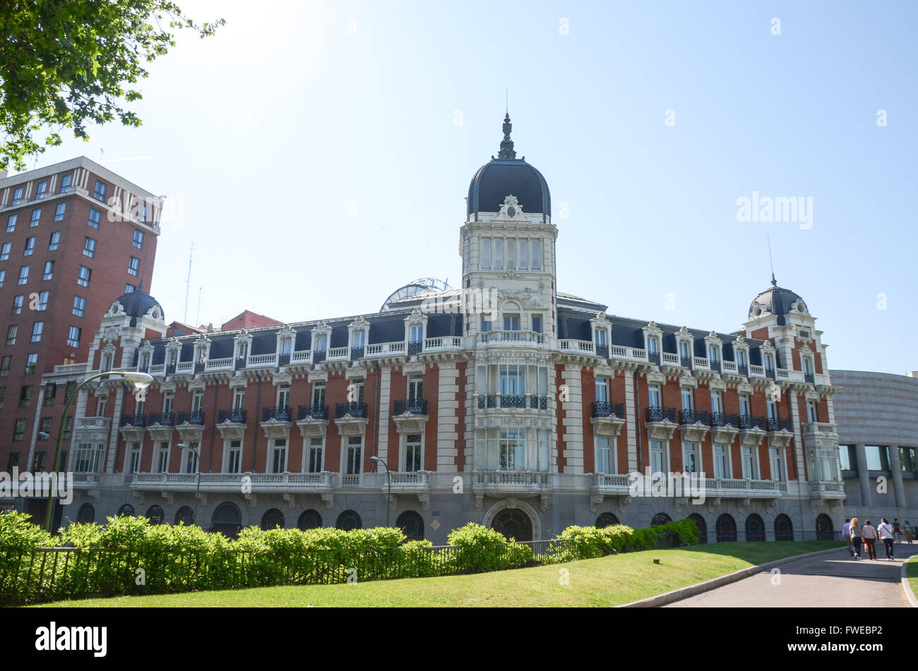 Edificio de la compañía reale Asturiana de Minas. Madrid è a sud-ovest della città europea, la capitale della Spagna e la più grande Foto Stock