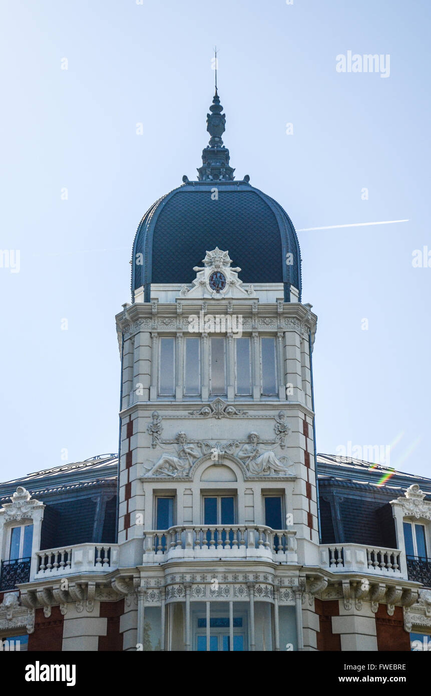 Edificio de la compañía reale Asturiana de Minas. Madrid è a sud-ovest della città europea, la capitale della Spagna e la più grande Foto Stock