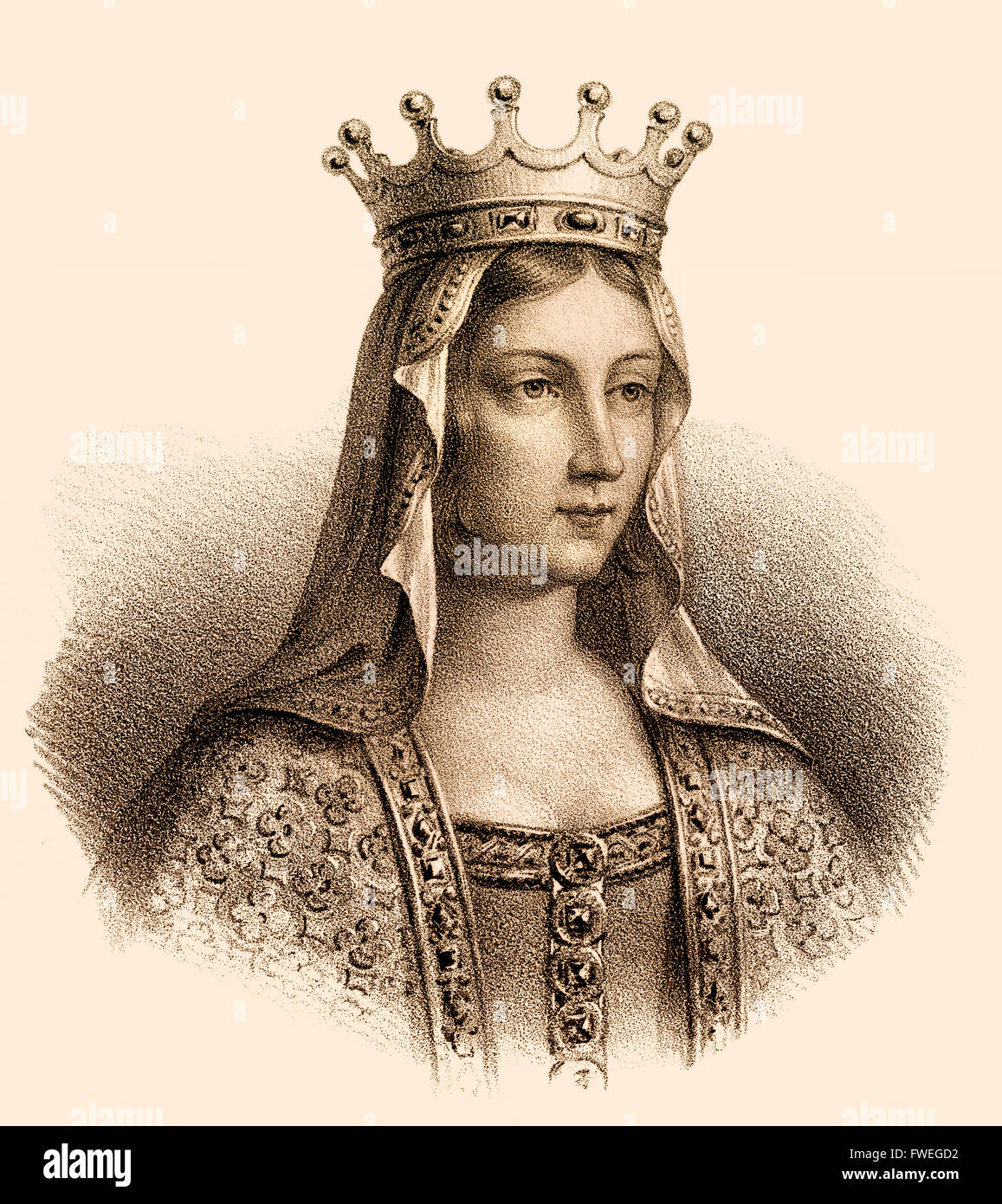 Adelaide di Savoia o Maurienne, Adelheid oder Alix von Savoyen, Adélaïde o Adele de Maurienne, 1092-1154, regina consorte di Loui Foto Stock