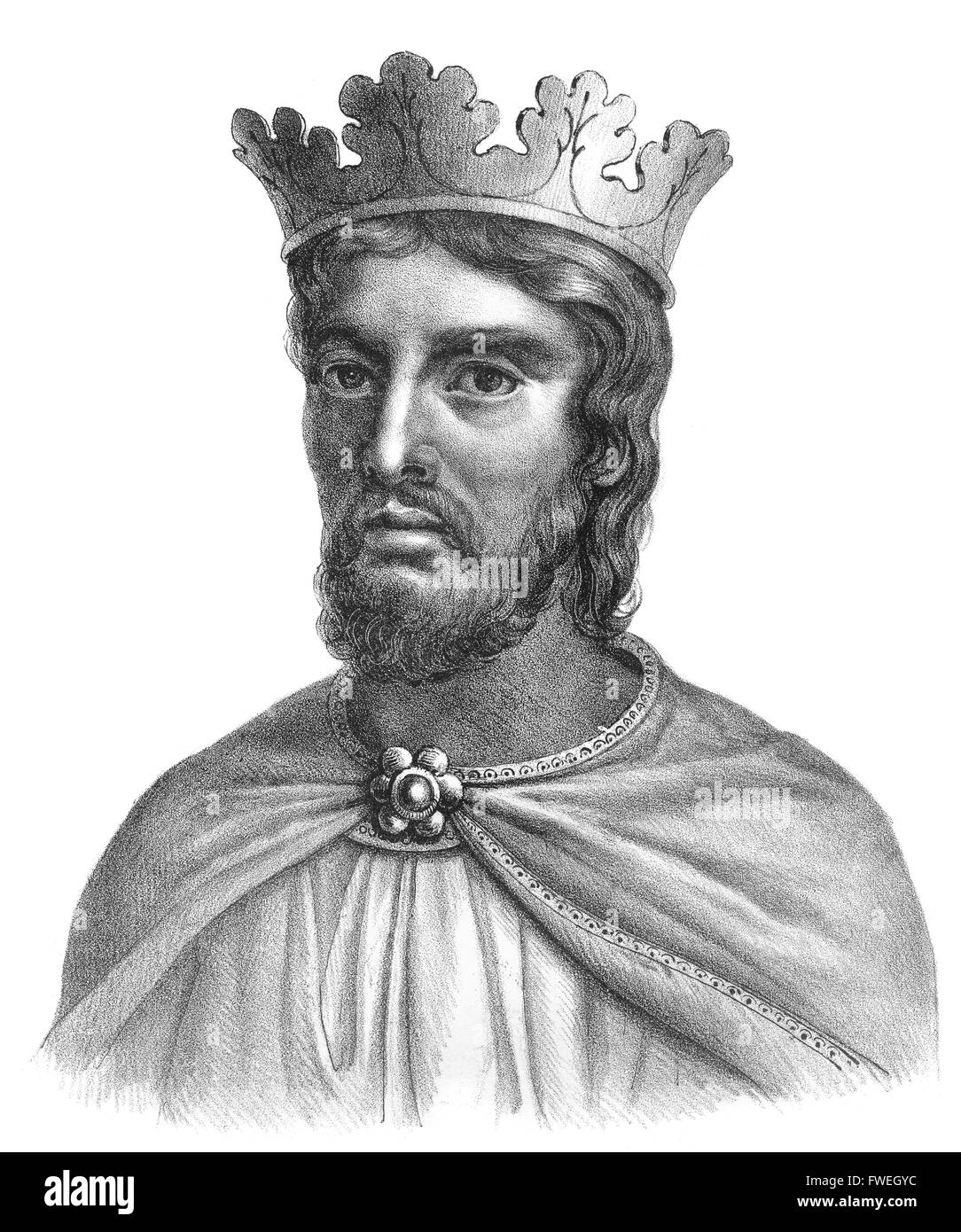 Louis IV, c. 920-954, chiamato d'Outremer o Transmarinus, Luigi d'oltremare Transmarinus o IV d'Outre-Mer, re di Western Fran Foto Stock