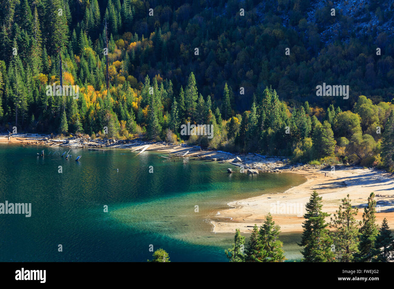Bella cascata di colore e la spiaggia, le foto scattate nella zona del lago Tahoe Foto Stock