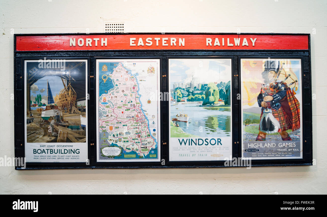 Vintage North Eastern Railway posters Foto Stock