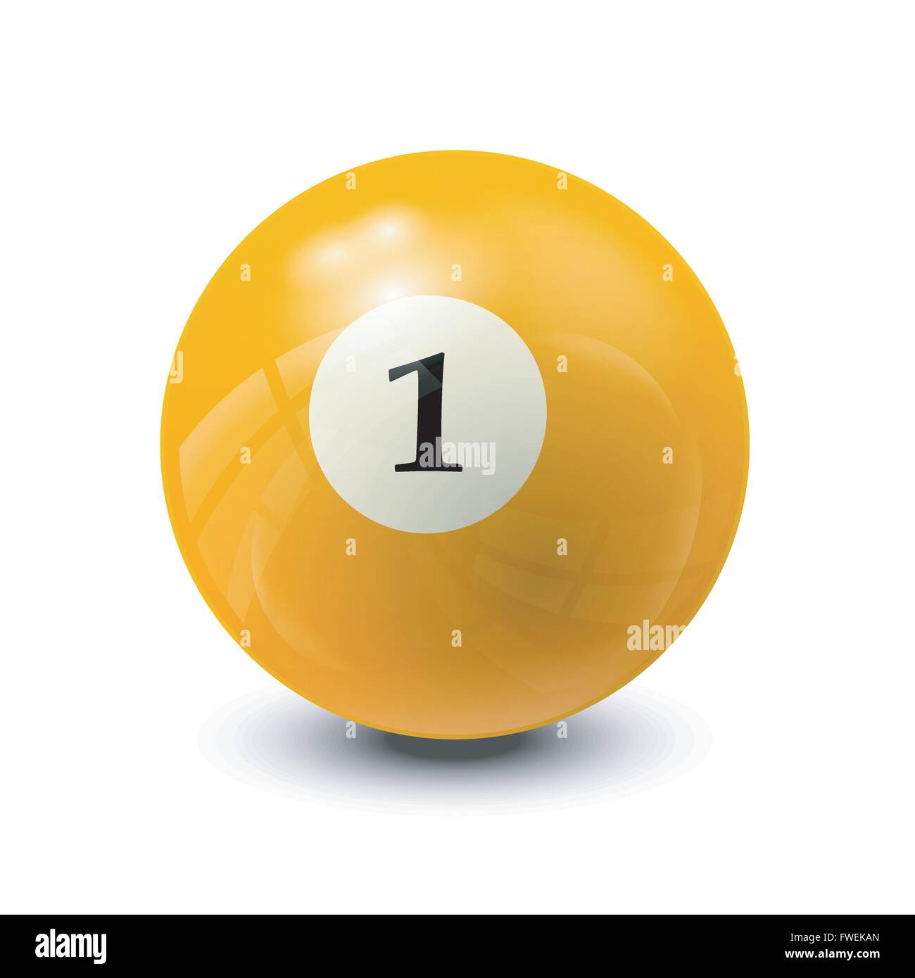 Biliardo palla 1- realistico disegno vettoriale Immagine e Vettoriale -  Alamy