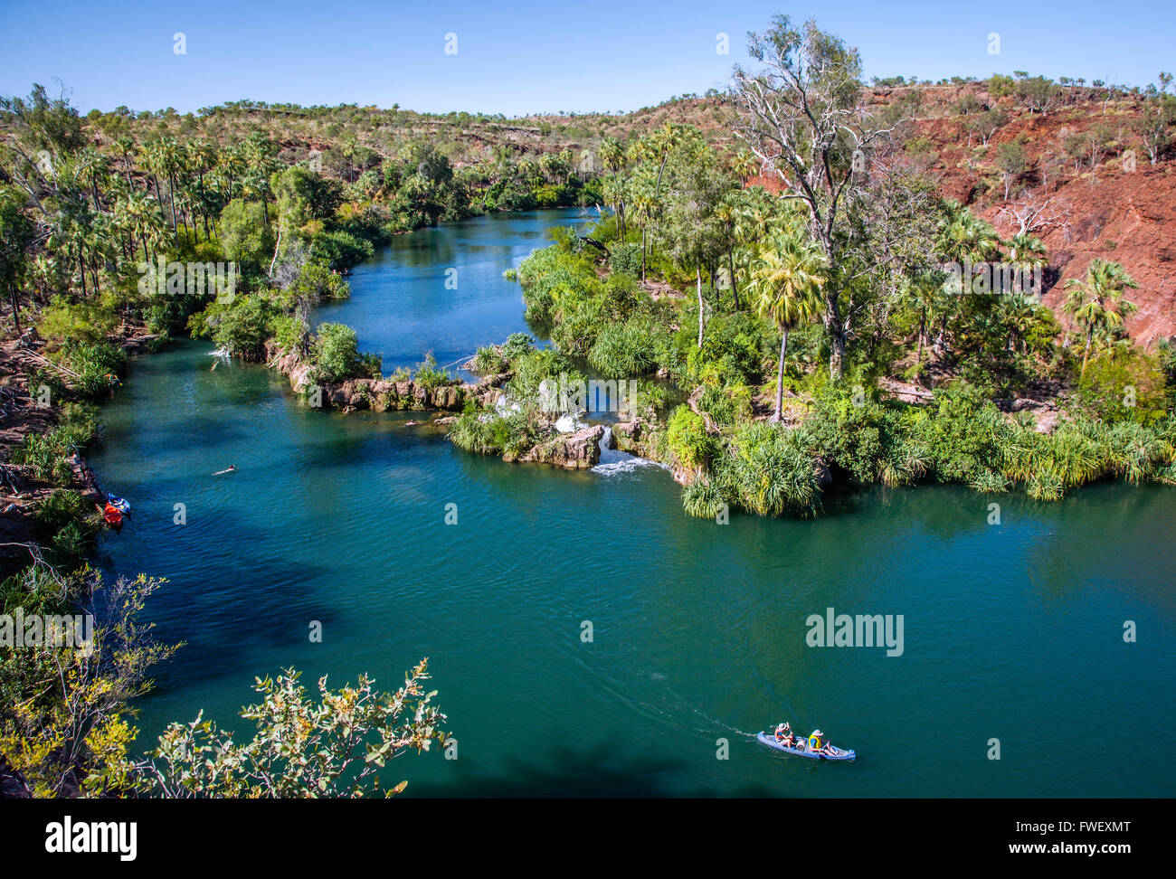 Australia, Queensland, Prato Hill National Park, vista di Indarri cade a Prato Hill Creek Foto Stock