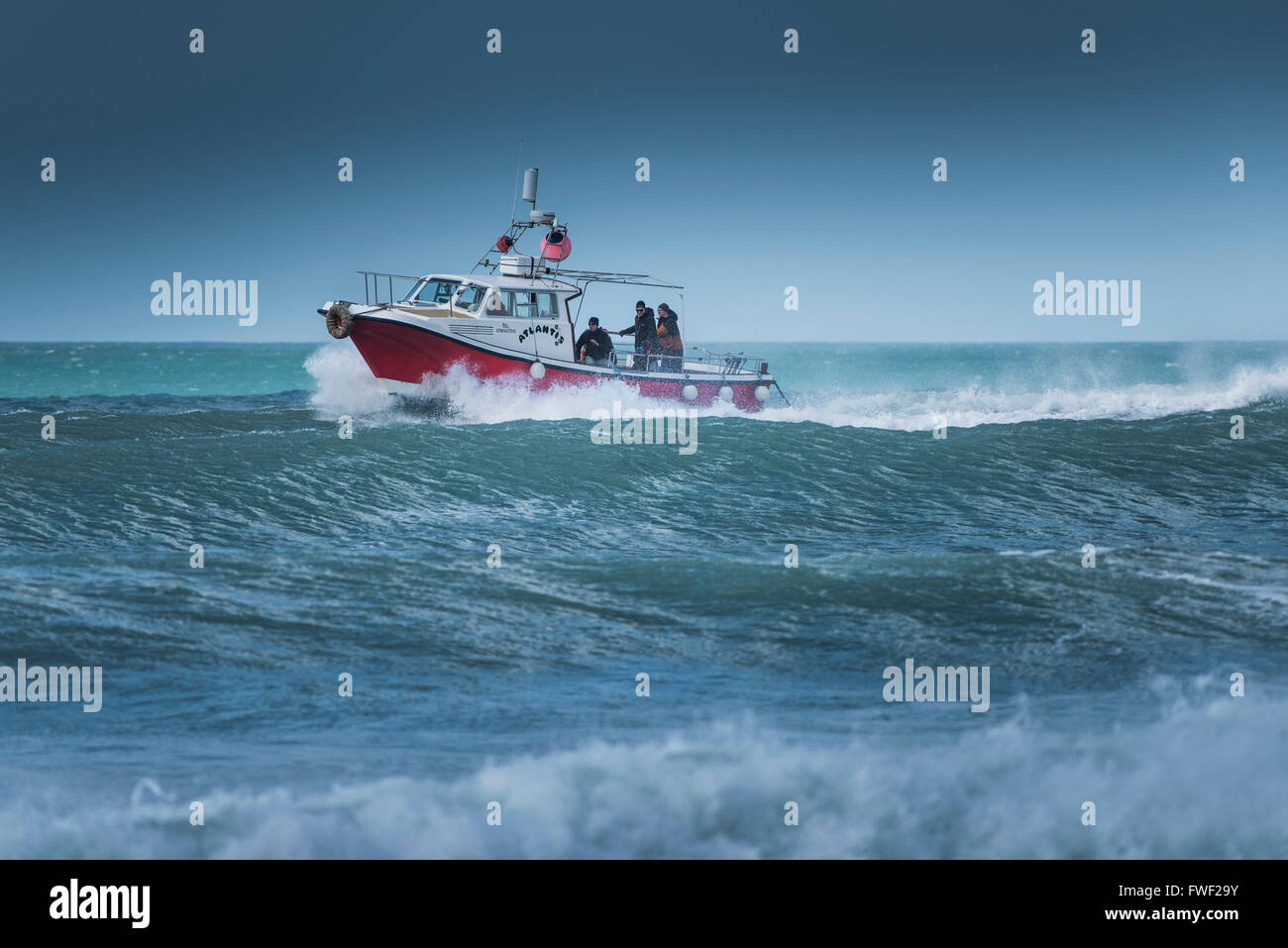 Atlantis, una barca da pesca di vapori della costa, Newquay Cornwall. Foto Stock