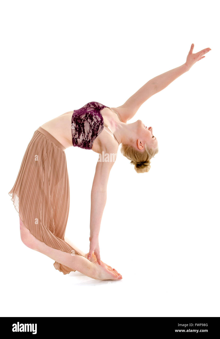 Un adolescente appassionato ballerino di danza contemporanea metà di routine Foto Stock