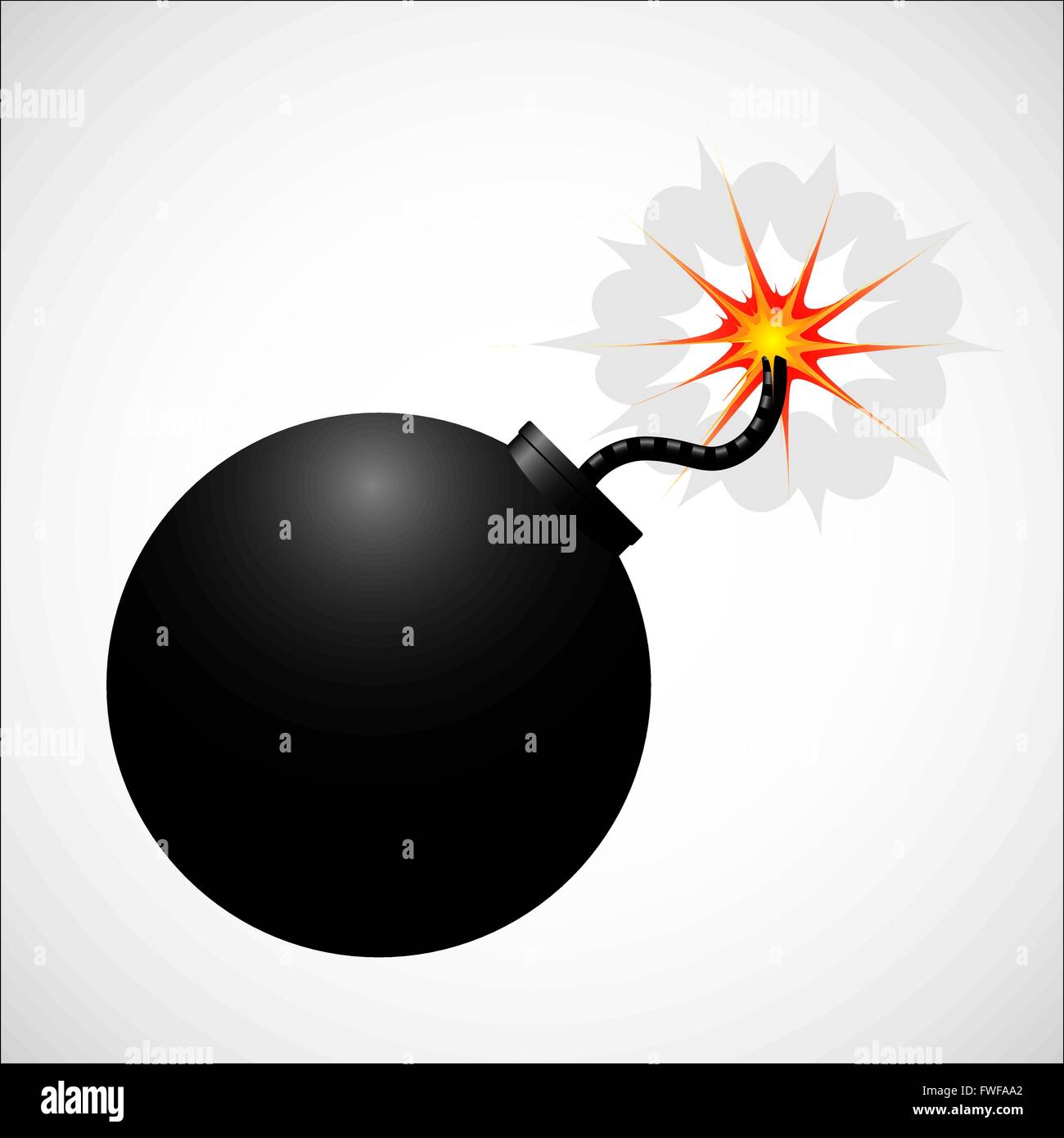 Bomba Icona realistica Illustrazione Vettoriale