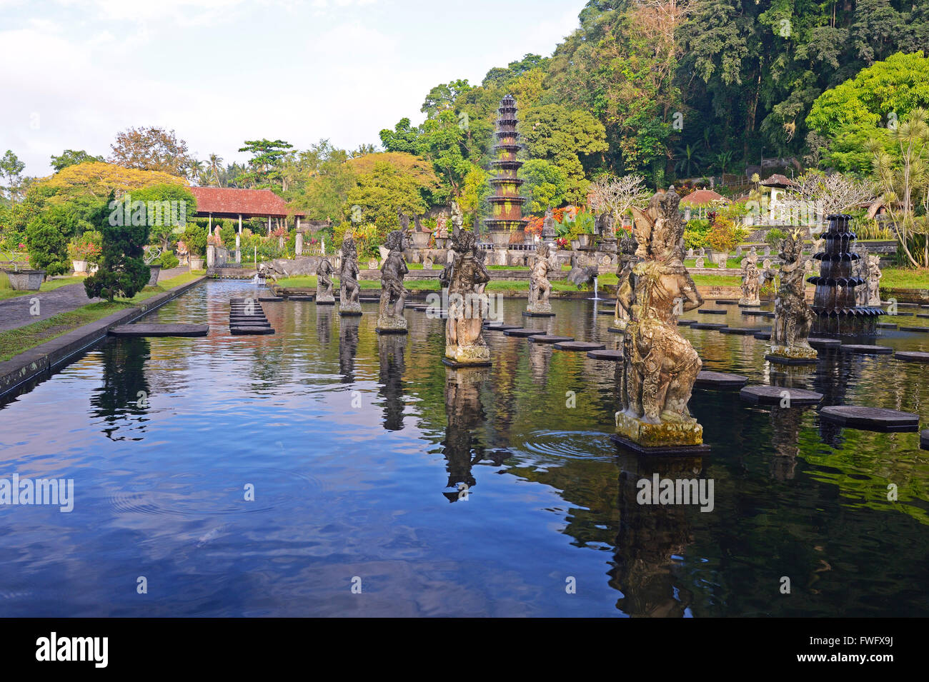 Bacino d'acqua, acqua tempio Tirta Gangga, Bali, Indonesia Foto Stock