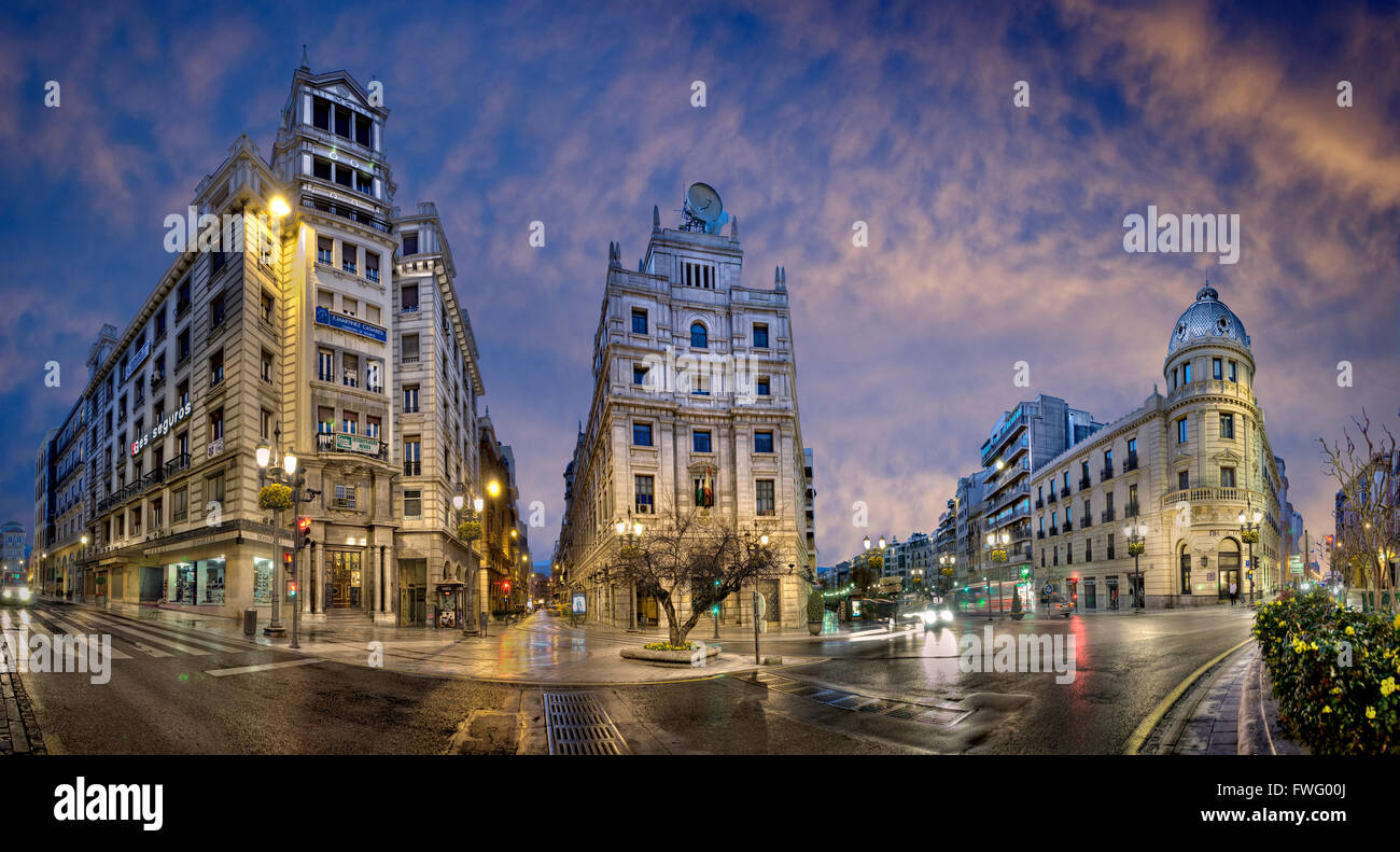Puerta Real, Granada, Andalusia Foto Stock