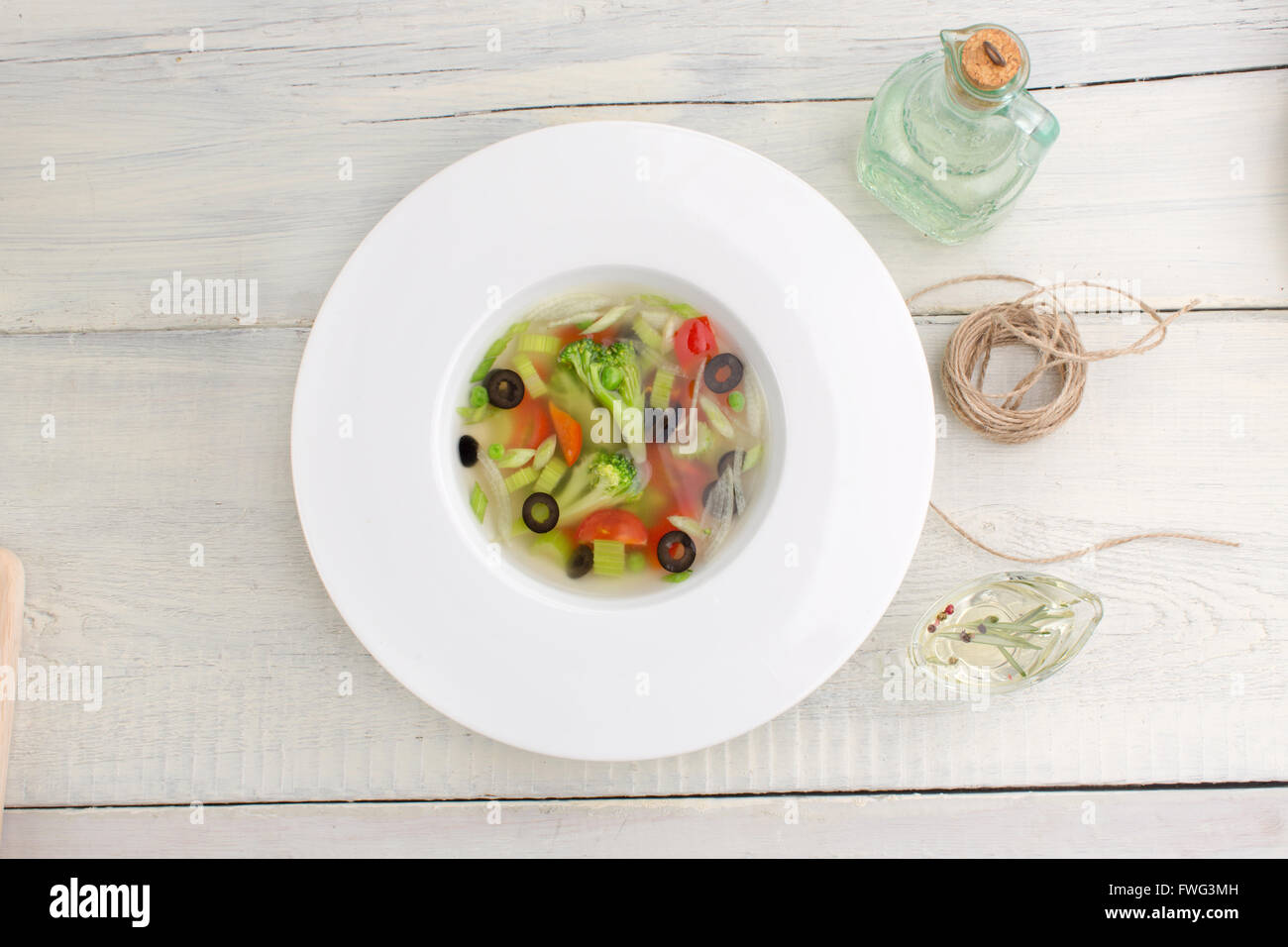 Vegetariano zuppa di verdure Foto Stock