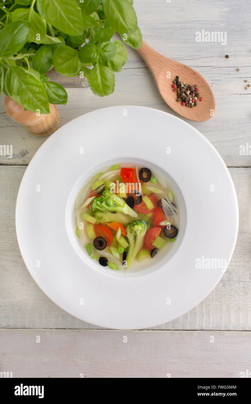 Vegetariano zuppa di verdure Foto Stock