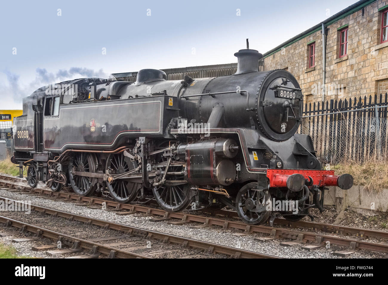 La Principessa Elisabetta classe serbatoio del motore su egli East Lancs ferrovia. No. 80080 nella foto a Heywood stazione. Foto Stock