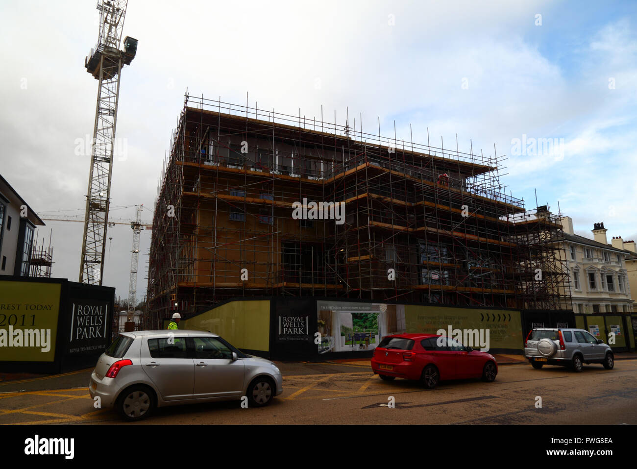 Royal Wells Park housing development costruzione sul sito della ex Kent e Sussex hospital, Tunbridge Wells, Kent, Inghilterra Foto Stock