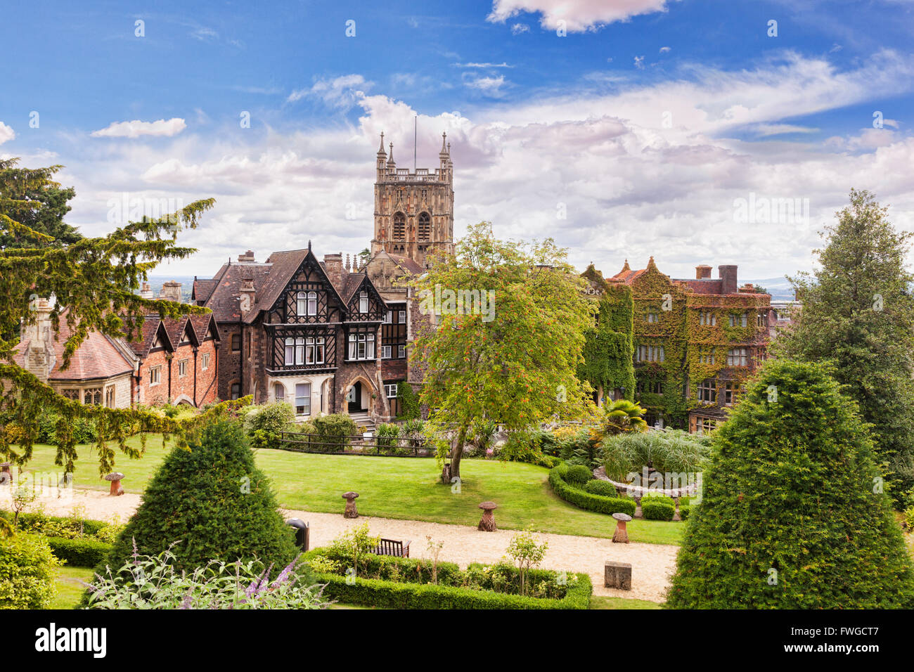 Malvern Priory e Abbey Hotel, Malvern, Worcestershire, England, Regno Unito Foto Stock