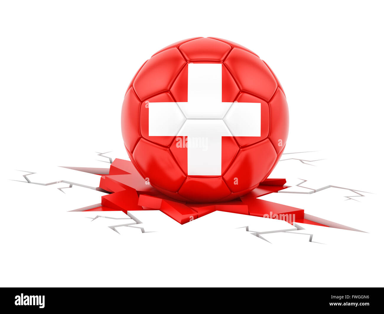 Pallone da calcio con la bandiera della Svizzera Foto stock - Alamy