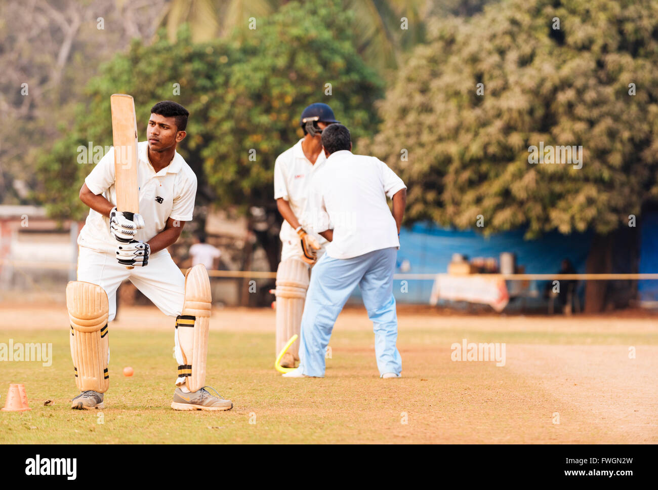 Il Cricket ad Azad Maidan, Mumbai, India, Asia del Sud Foto Stock