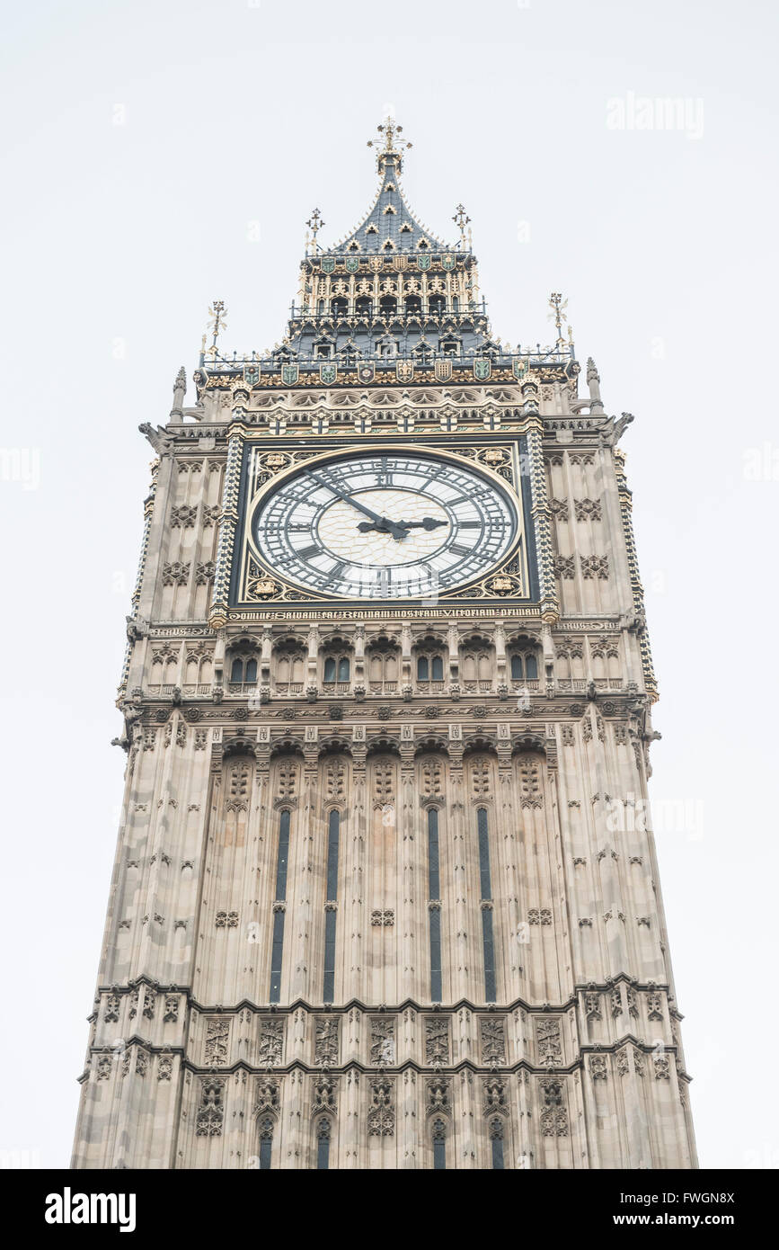 Big Ben (Elizabeth Torre), la Casa del Parlamento, Westminster, London, England, Regno Unito, Europa Foto Stock