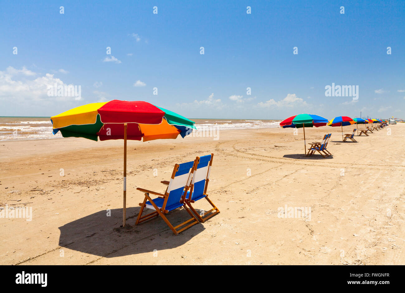 Stewart Beach, a Galveston, Texas, Stati Uniti d'America, America del Nord Foto Stock