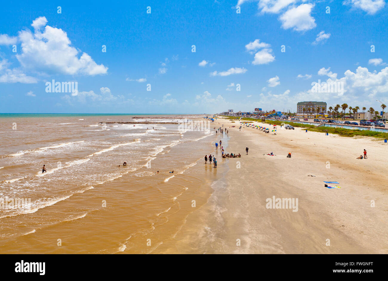 Stewart Beach, a Galveston, Texas, Stati Uniti d'America, America del Nord Foto Stock